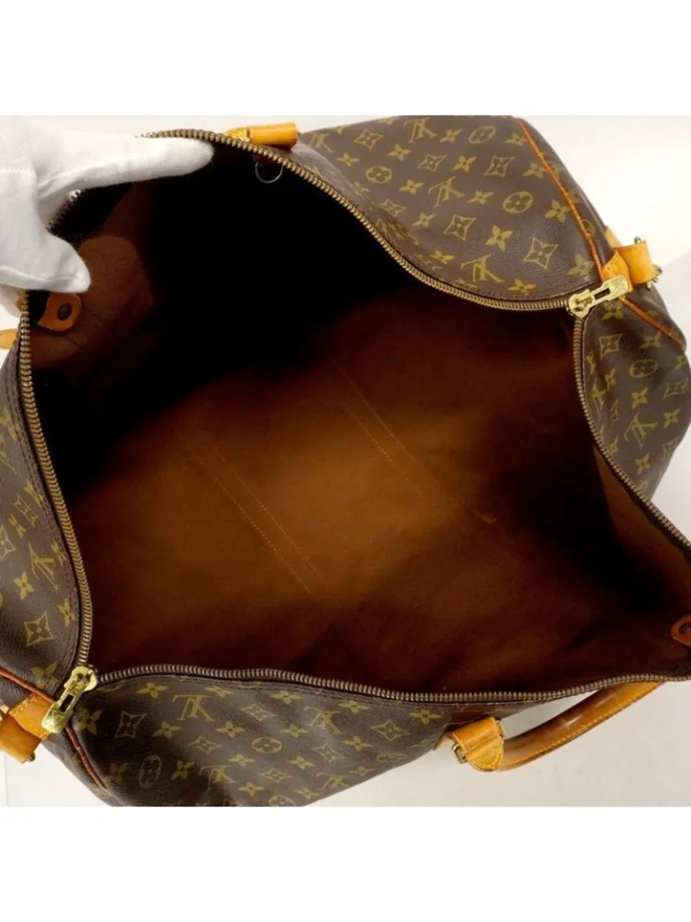 ★SOLD★ Louis Vuitton Boston Bag Monogram Keepall Bandouliere 60 Brown - Picture 4 of 10